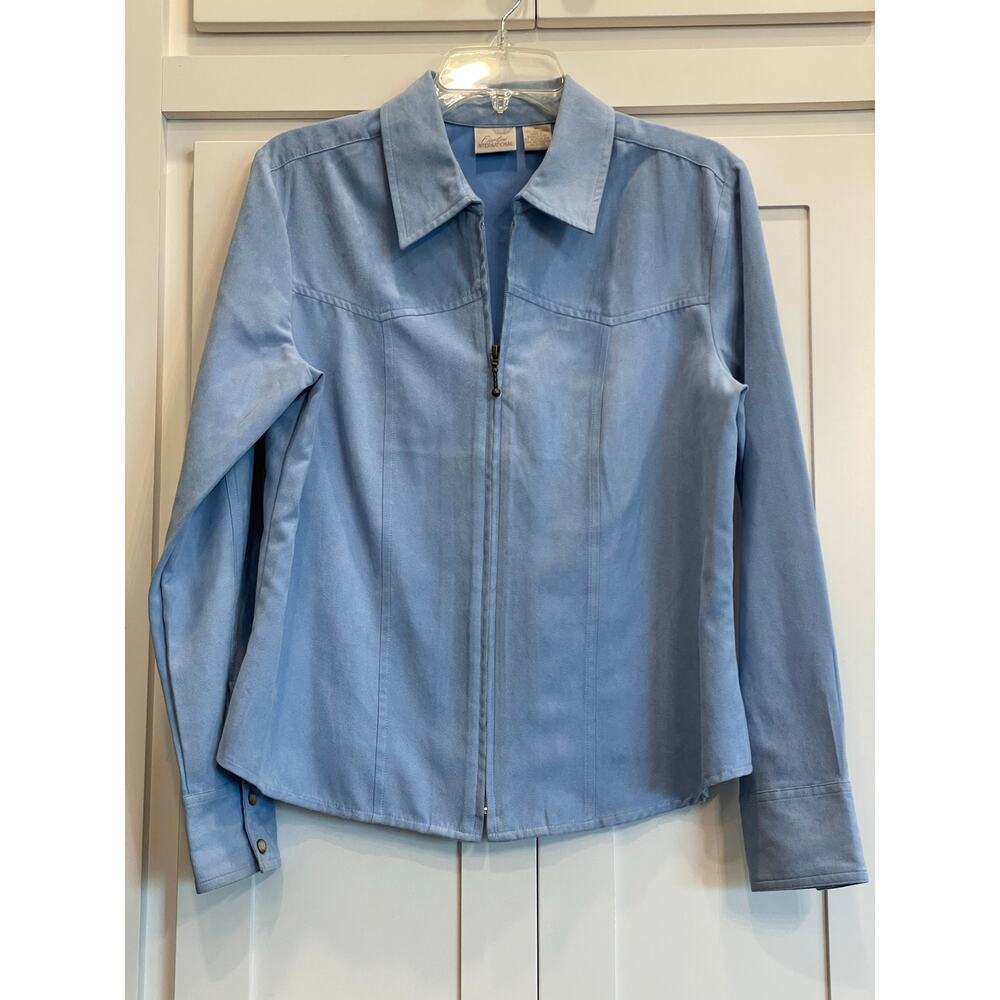 Fiorlini International Blue sueded zip Western shirt jacket Med.
